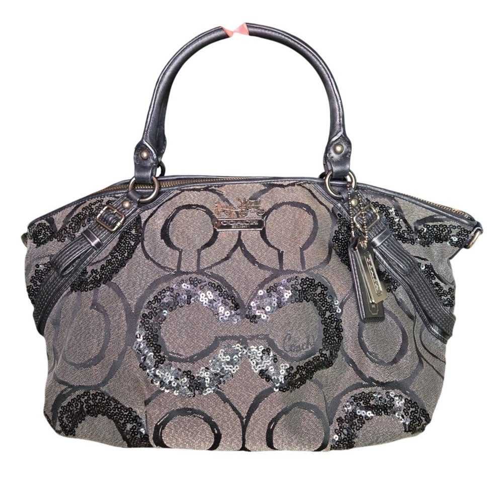 Coach Sequin Satchel Purse Top Handle Handbag Designer Bag